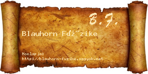 Blauhorn Füzike névjegykártya
