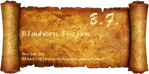 Blauhorn Füzike névjegykártya