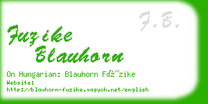 fuzike blauhorn business card